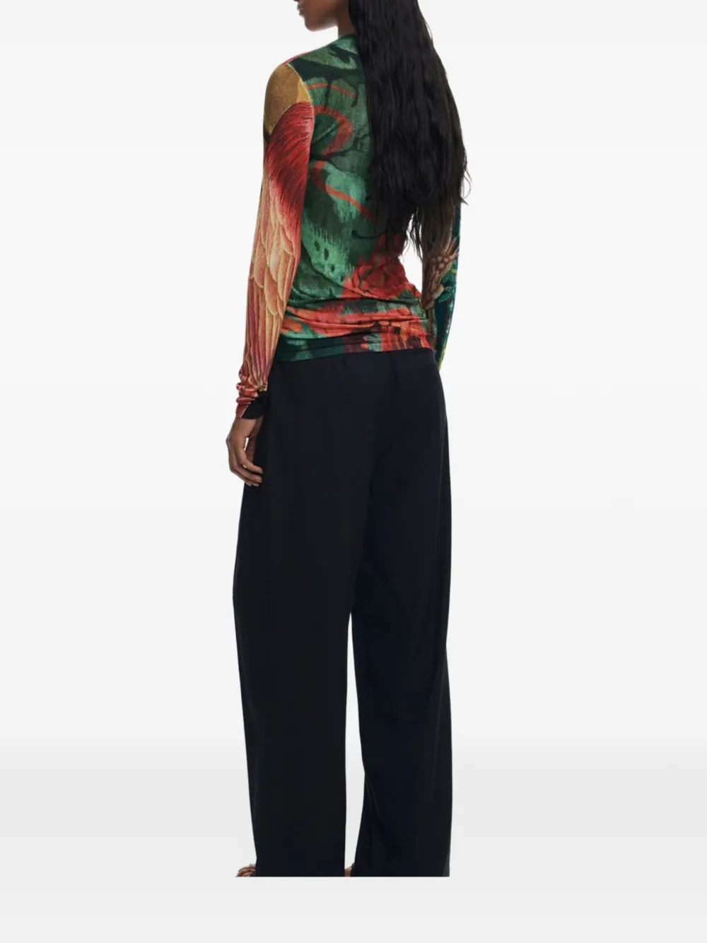 Desigual x Christian Lacroix floral-print ruched t-shirt Groen
