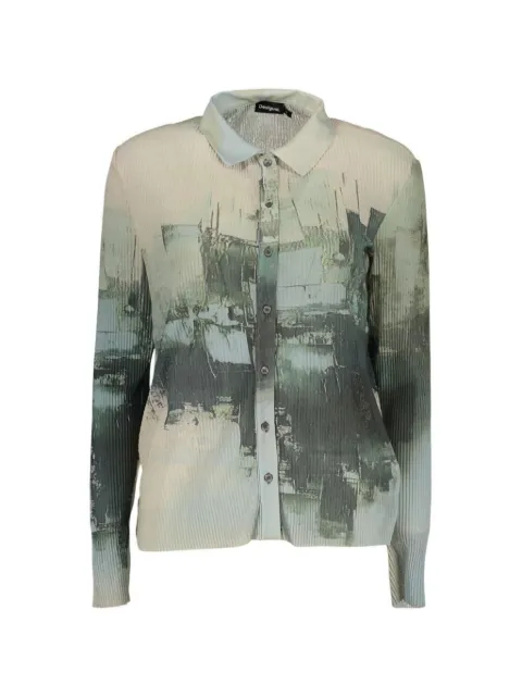 Desigual abstract-print plissé shirt