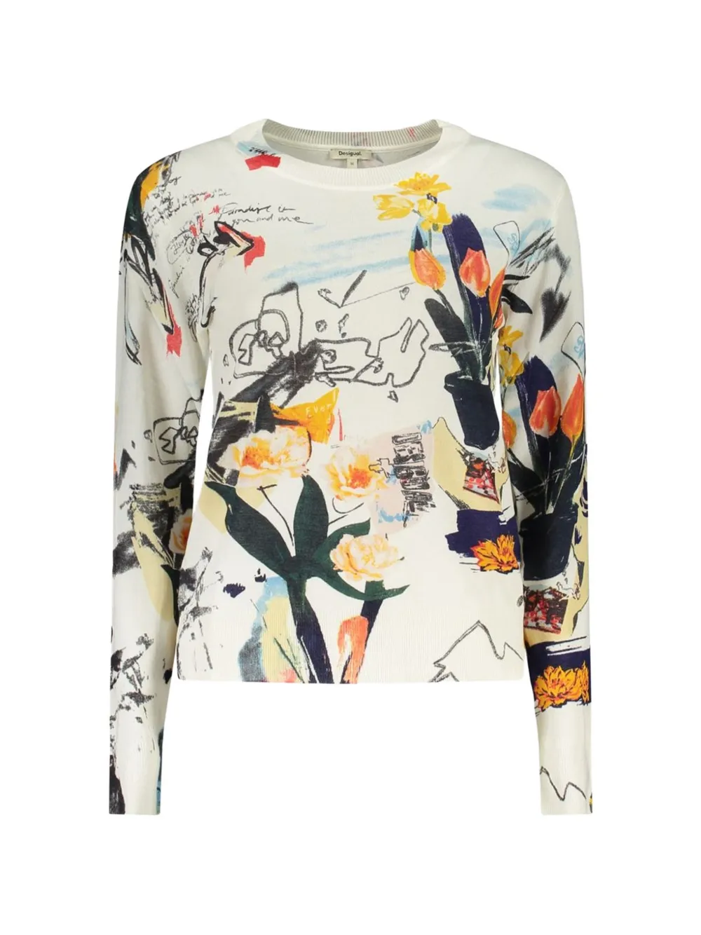 Desigual floral-print sweater - Nude