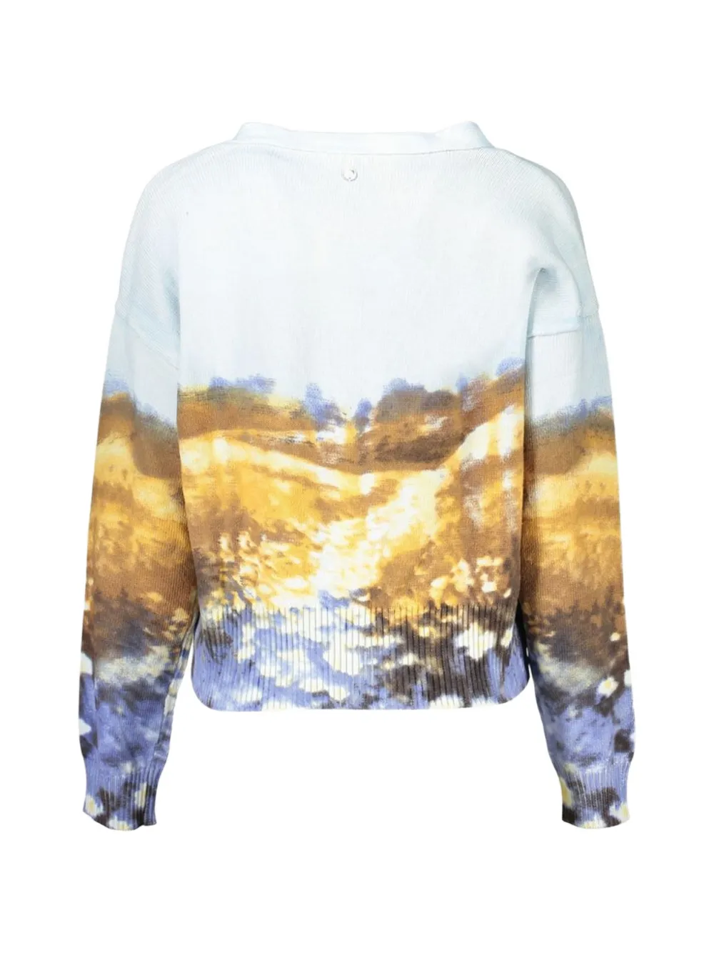 Desigual landscape-print cotton cardigan Blauw
