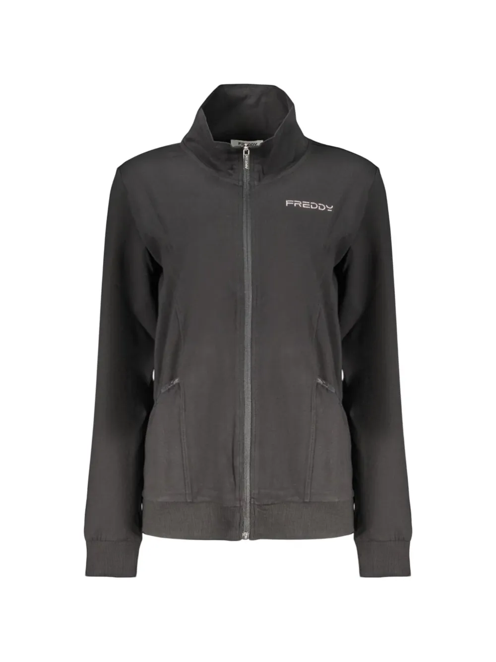 FREDDY zip-up high-neck sweatshirt - Schwarz