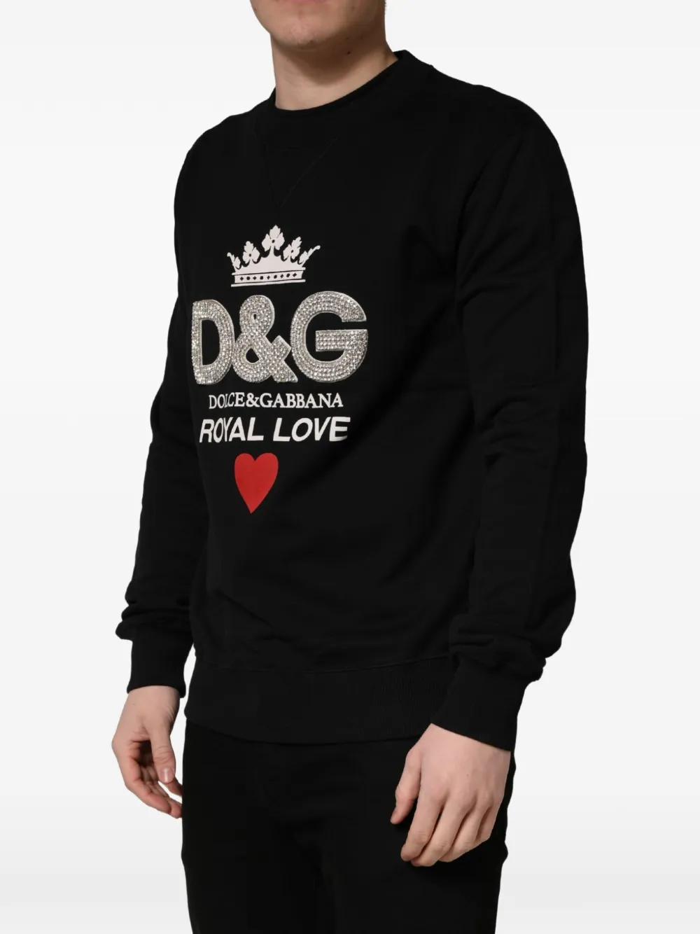Dolce & Gabbana Royal Love embellished sweatshirt Zwart