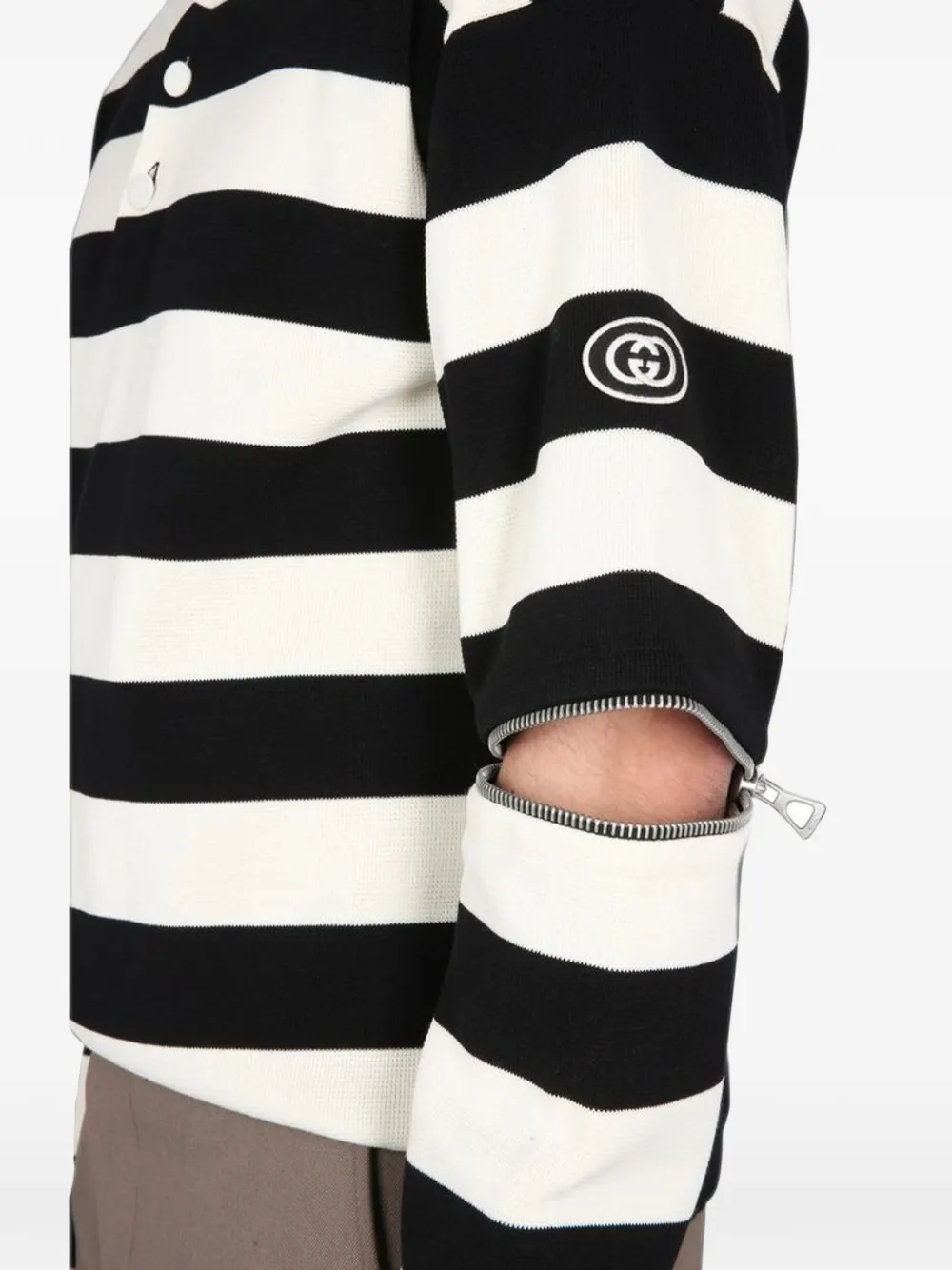 Gucci striped Interlocking G polo shirt Wit