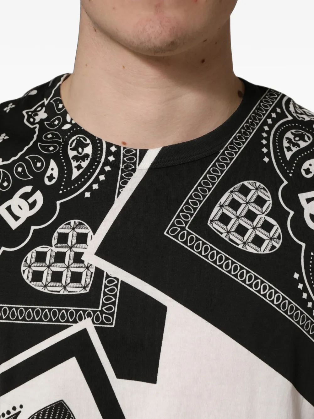Dolce & Gabbana bandana-print cotton T-shirt Zwart