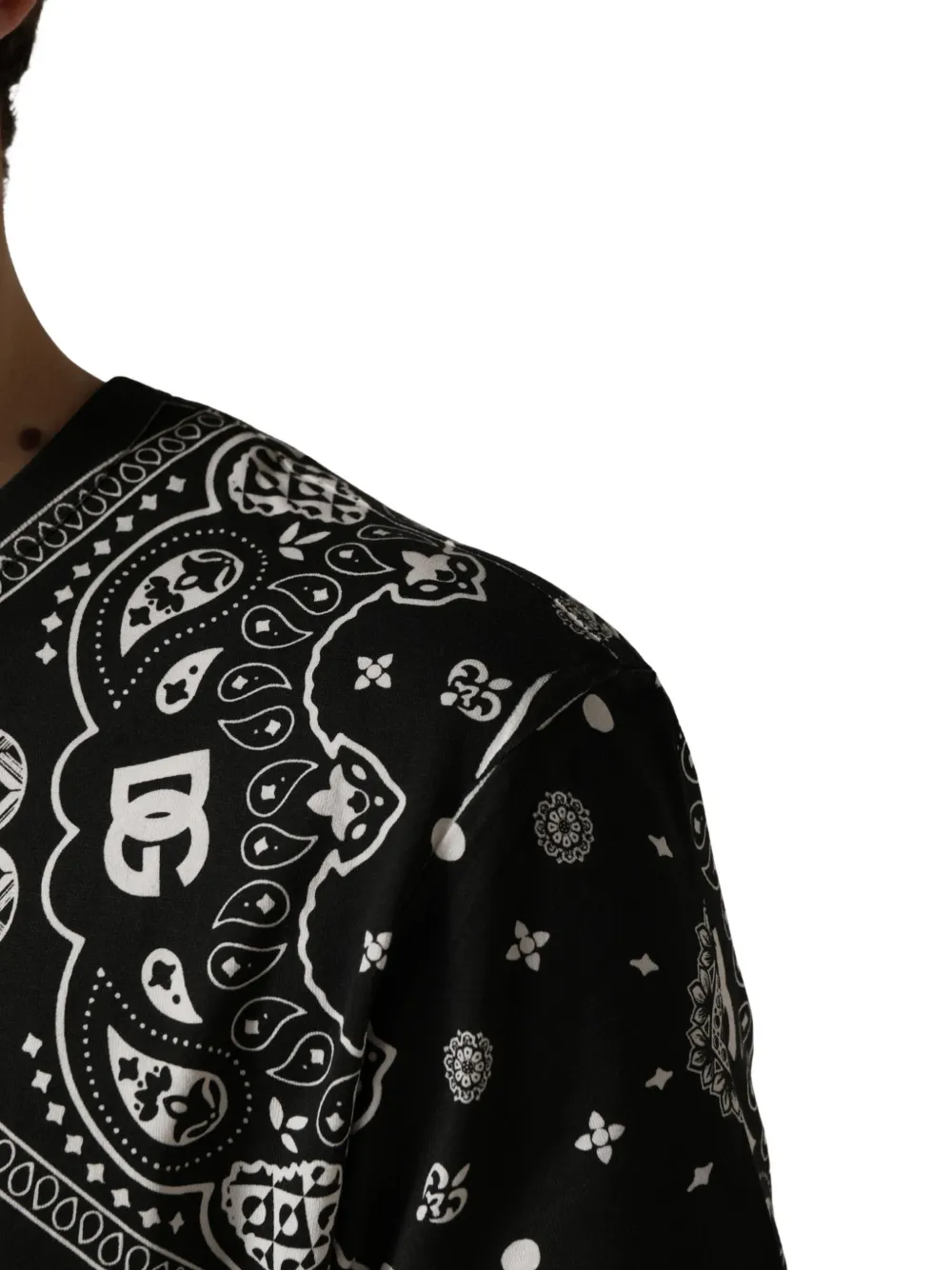 Dolce & Gabbana bandana-print cotton T-shirt Zwart