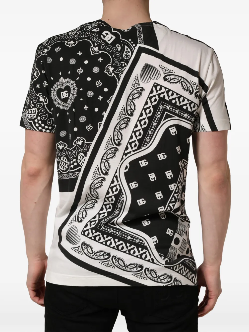 Dolce & Gabbana bandana-print cotton T-shirt Zwart