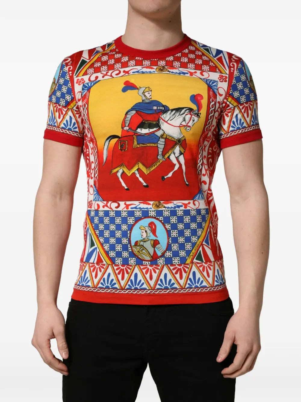 Dolce & Gabbana Carretto-print T-shirt Rood