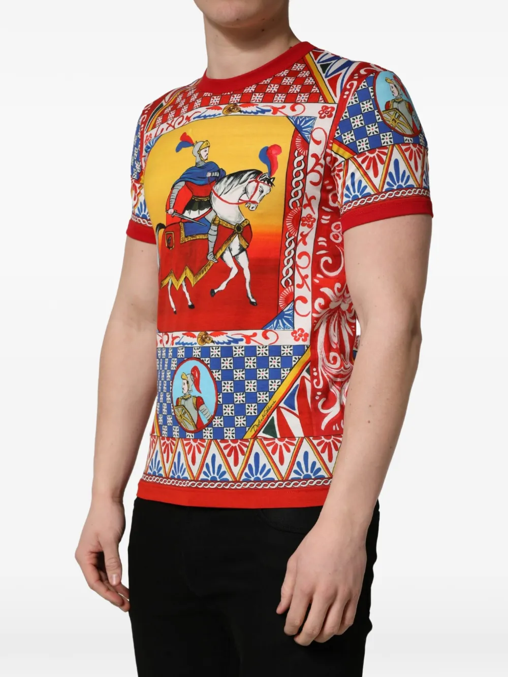 Dolce & Gabbana Carretto-print T-shirt Rood