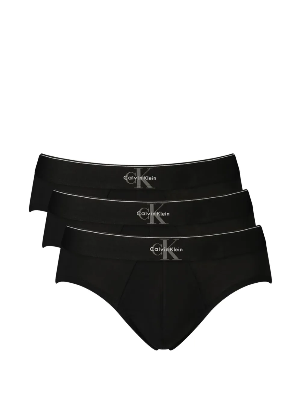 Calvin Klein logo-waistband briefs (set of three) - Nero