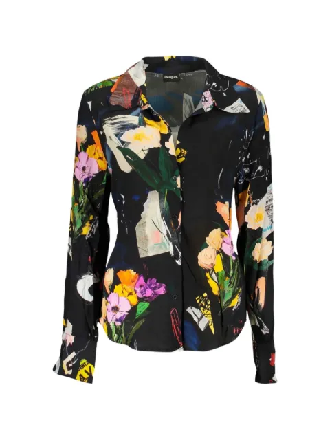 Desigual floral-print belted shirt