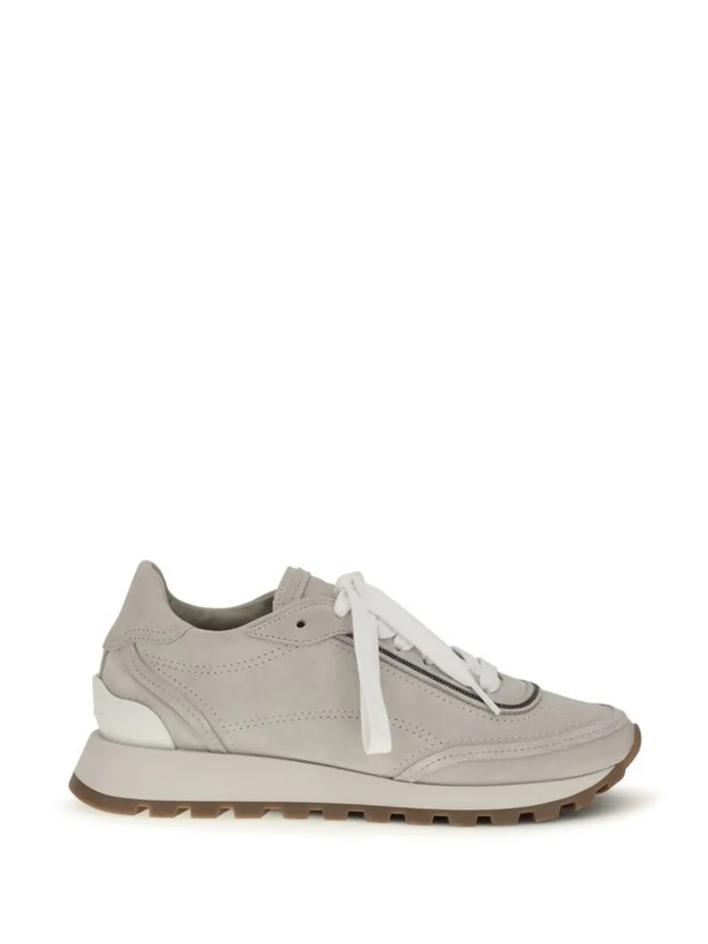 Brunello Cucinelli monili-trim leather sneakers - Grey