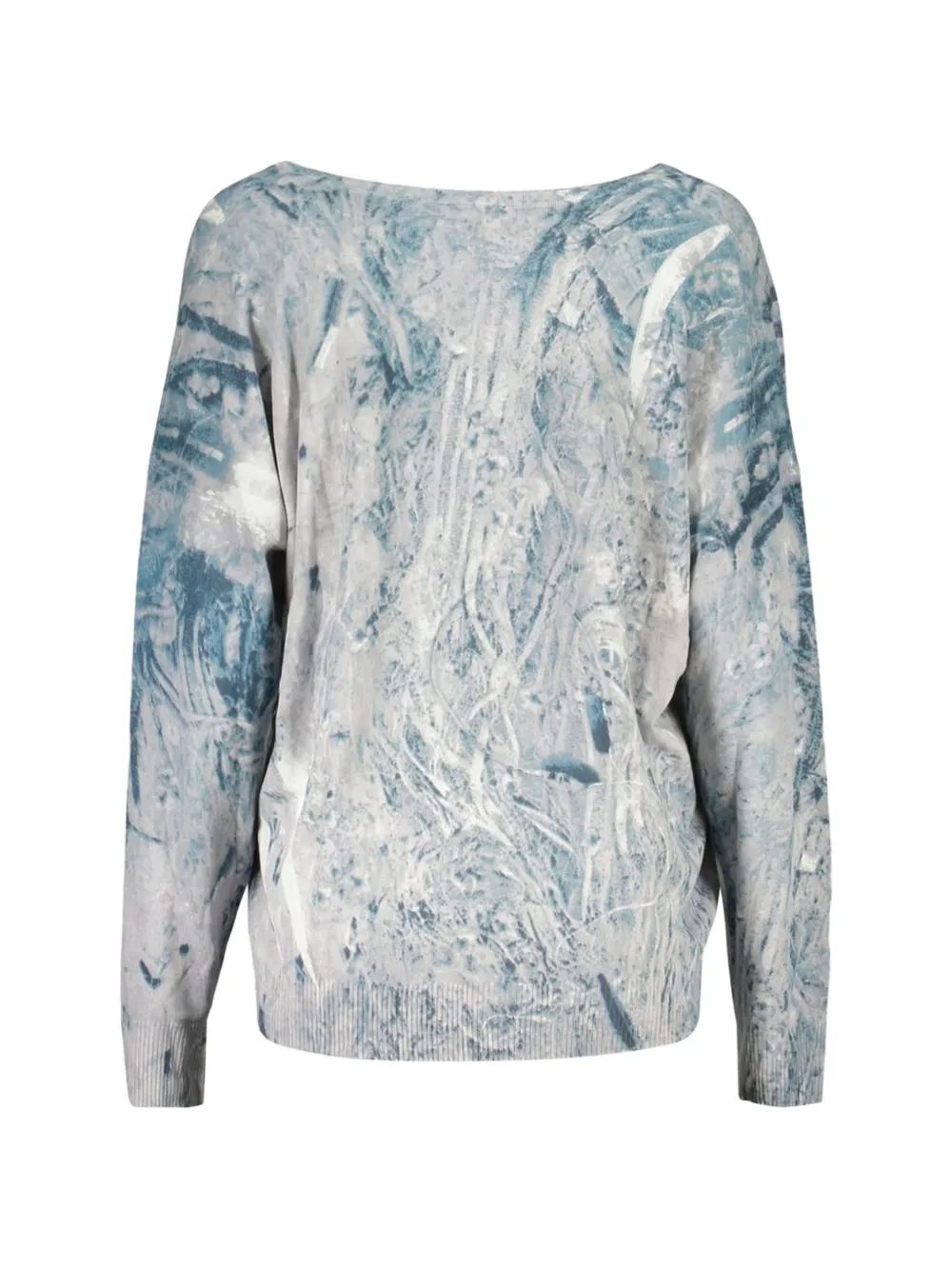 Desigual abstract-print V-neck sweater Blauw