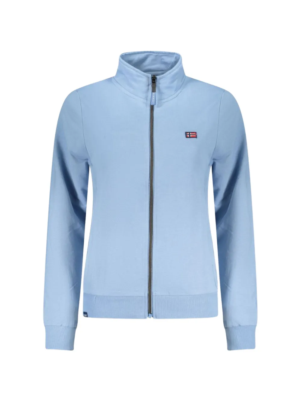 Norwegian Rain zip-up logo-patch sweatshirt - Bleu Norwegian Rain zip-up logo-patch sweatshirt - Bleu