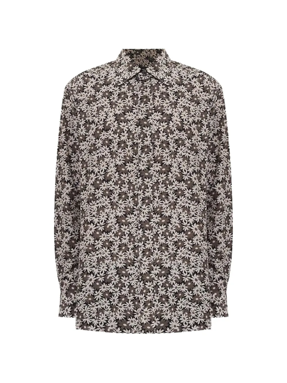TOM FORD floral-print cotton shirt Beige