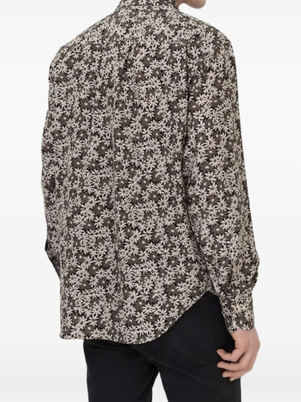 TOM FORD floral-print cotton shirt Beige