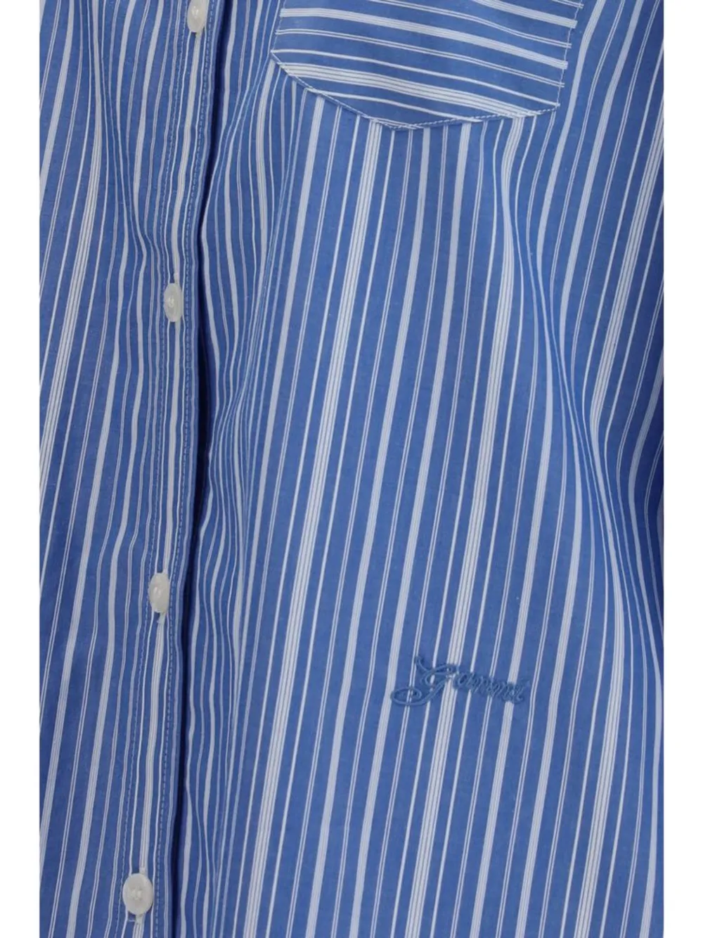 GANNI shirt in striped cotton Blauw