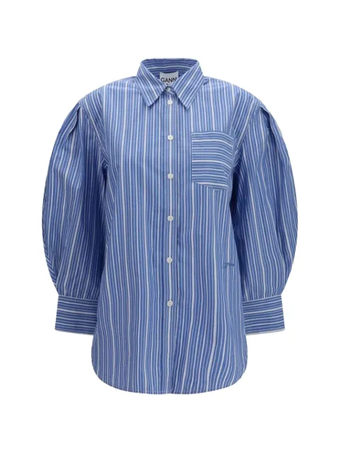 GANNI shirt in striped cotton