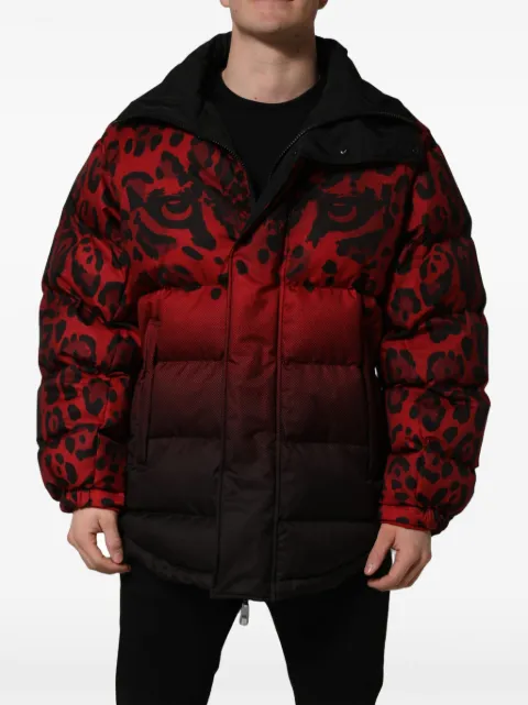 Dolce & Gabbana chamarra capitonada reversible con estampado de leopardo