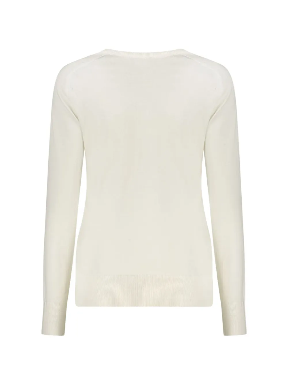North Sails contrast-trim V-neck sweater Wit