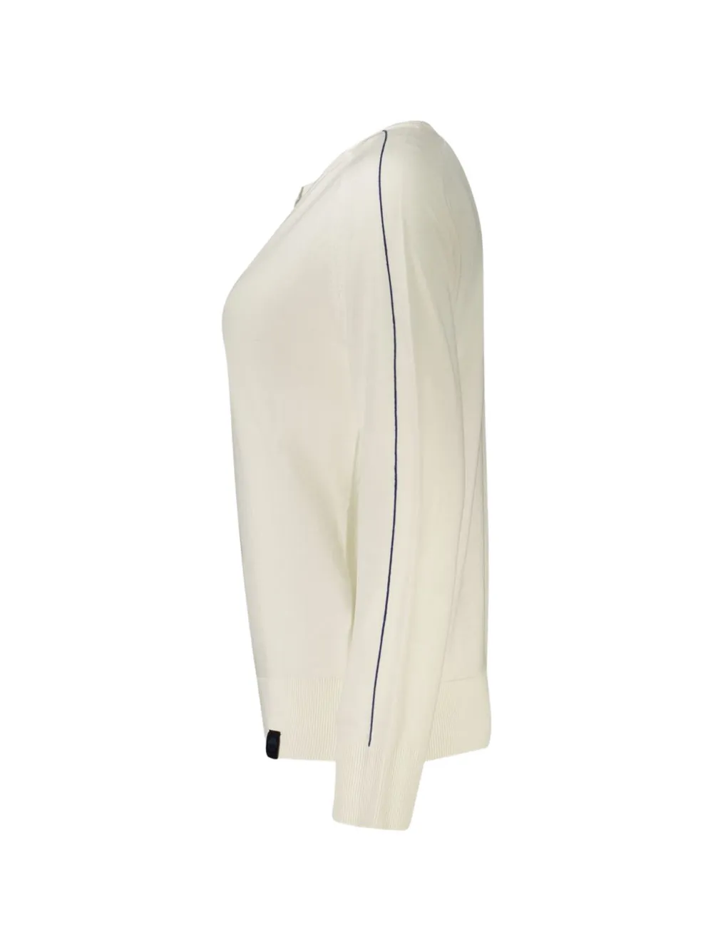 North Sails contrast-trim V-neck sweater Wit