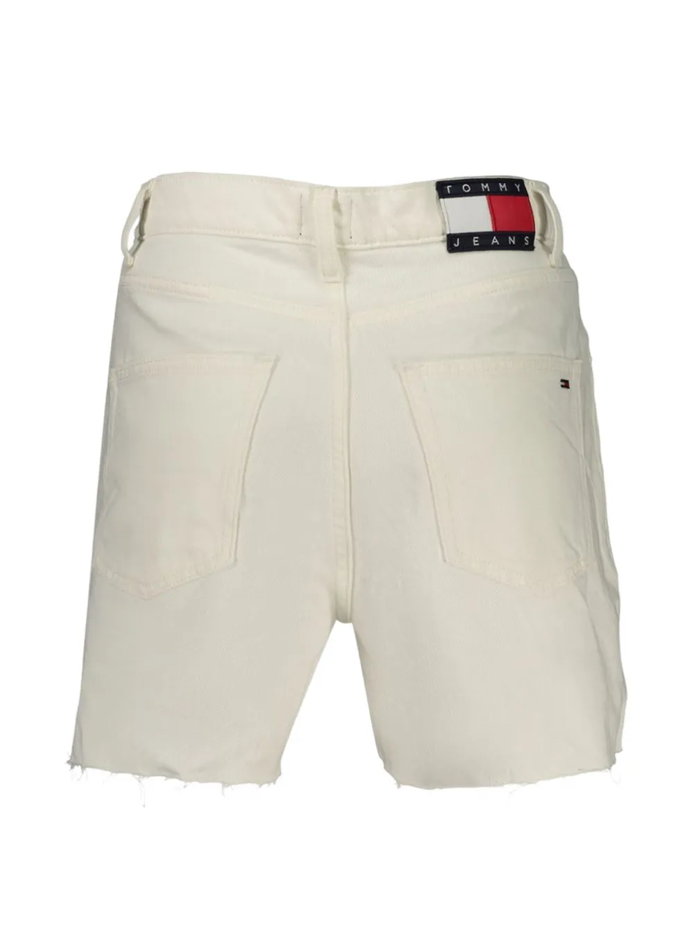 Tommy Hilfiger logo-patch frayed shorts Wit