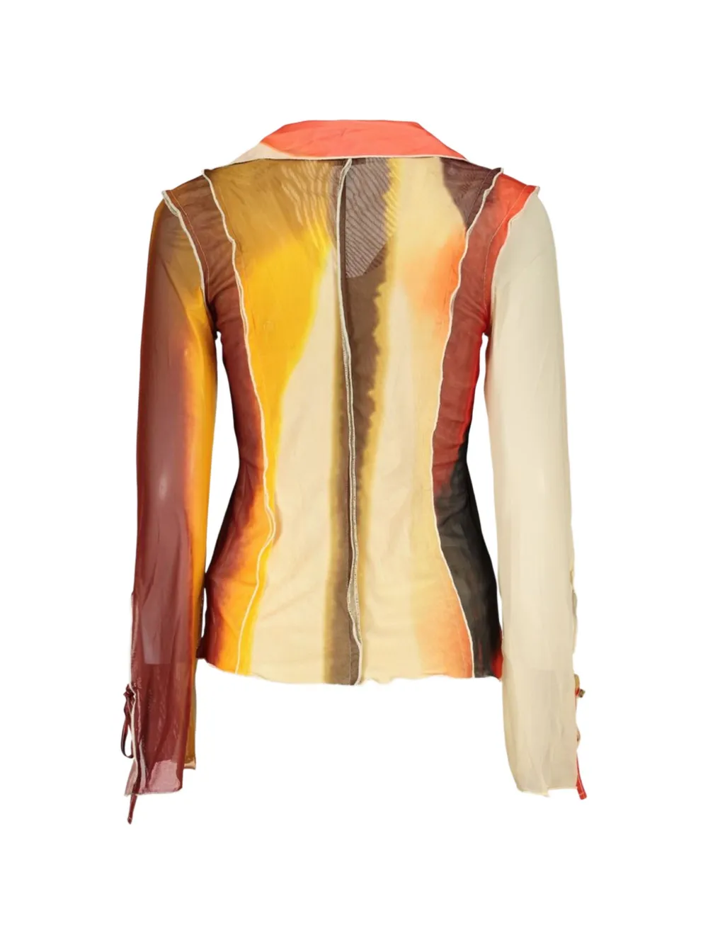 Desigual x M. Christian Lacroix abstract-print mesh shirt Beige