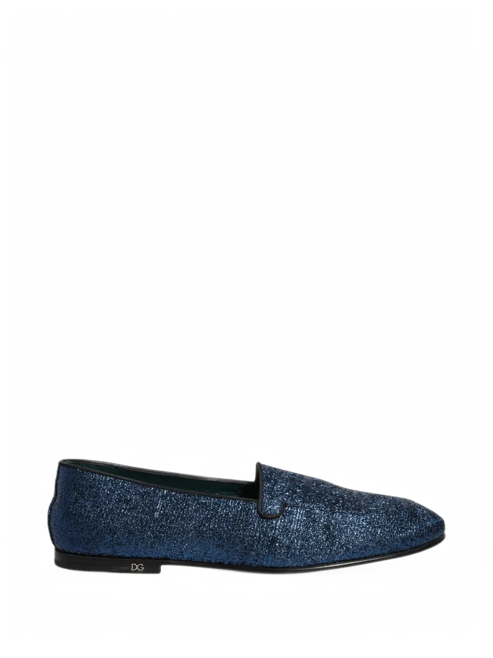 Dolce & Gabbana glitter-effect loafers - Blau