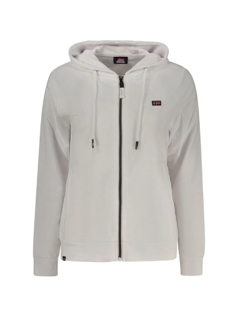 Norwegian Rain logo-patch zip-up hoodie - Weiß