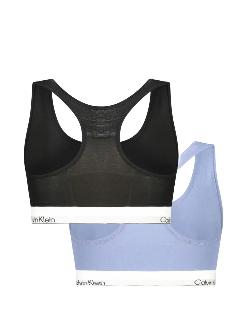 Calvin Klein logo-tape racerback bralettes (set of two) Zwart
