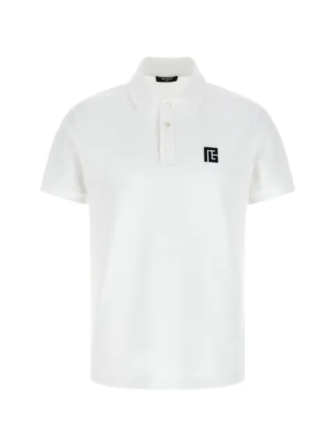 Balmain logo-embroidered cotton polo shirt