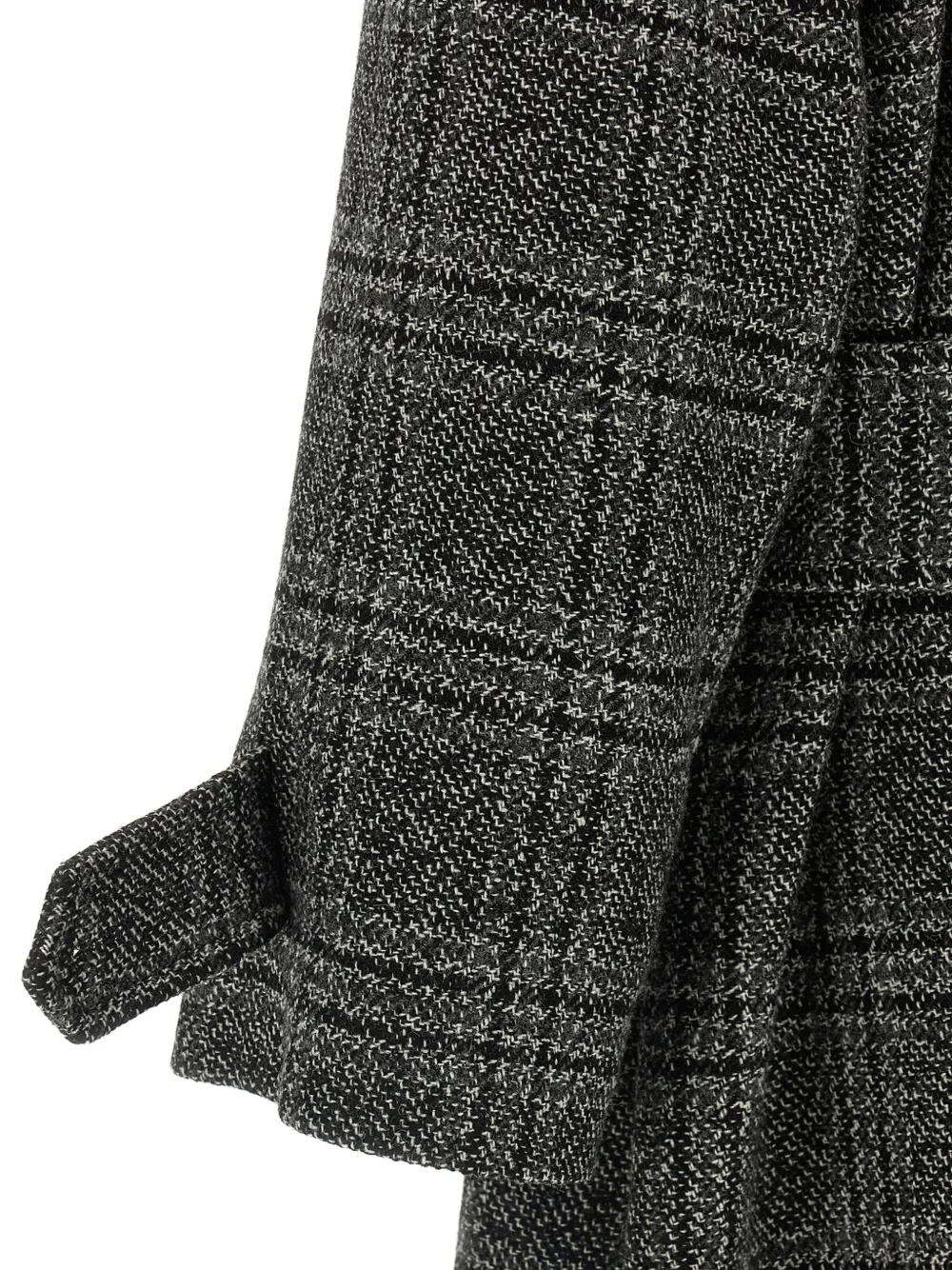 Balenciaga plaid belted coat Zwart