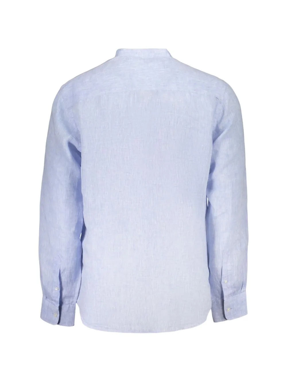 North Sails linen mandarin-collar shirt Blauw