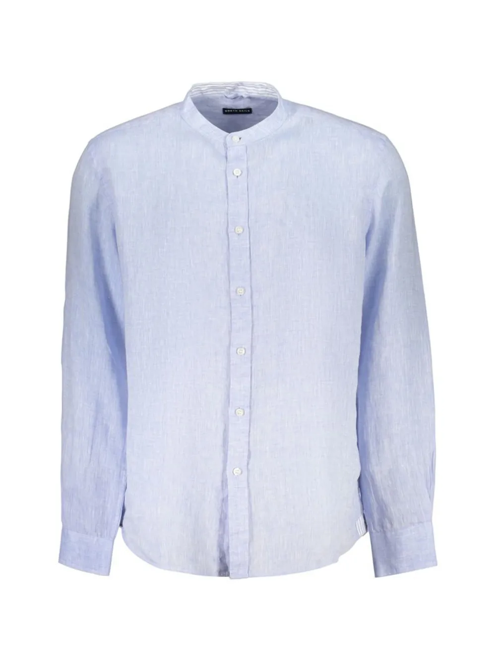 North Sails linen mandarin-collar shirt Blauw