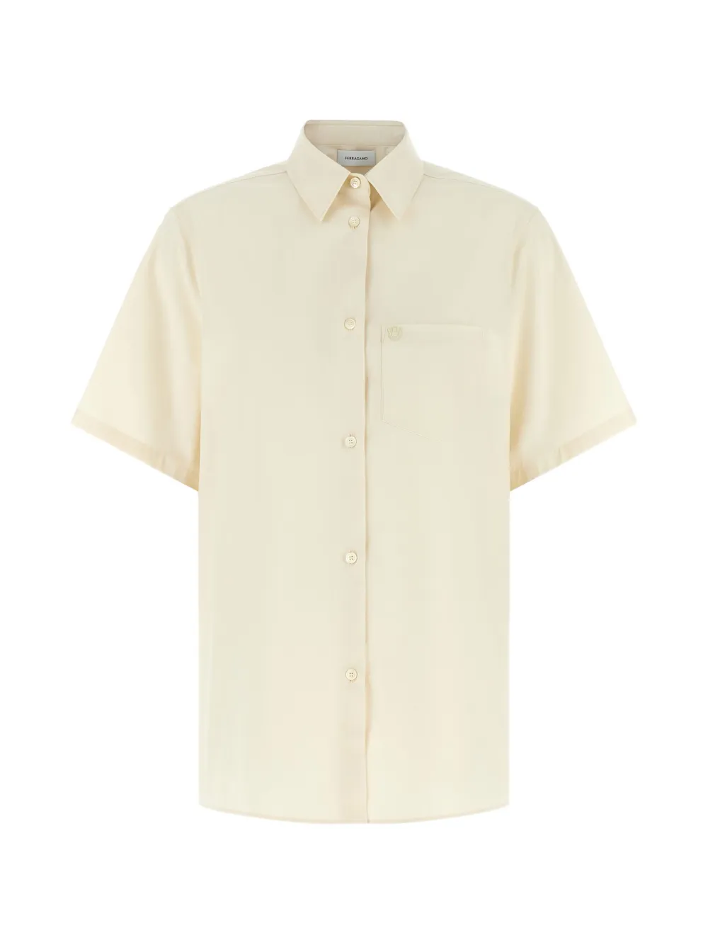 Ferragamo short-sleeve cotton shirt Beige