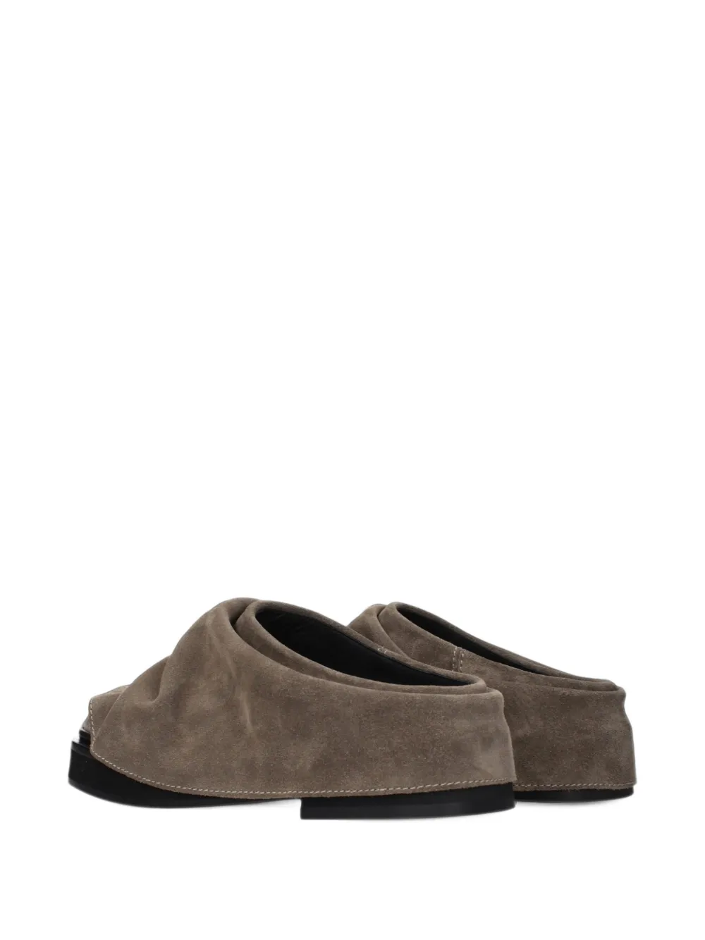 The Attico draped suede mules - Marron