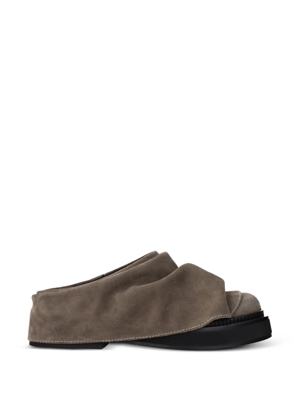 The Attico draped suede mules - Braun