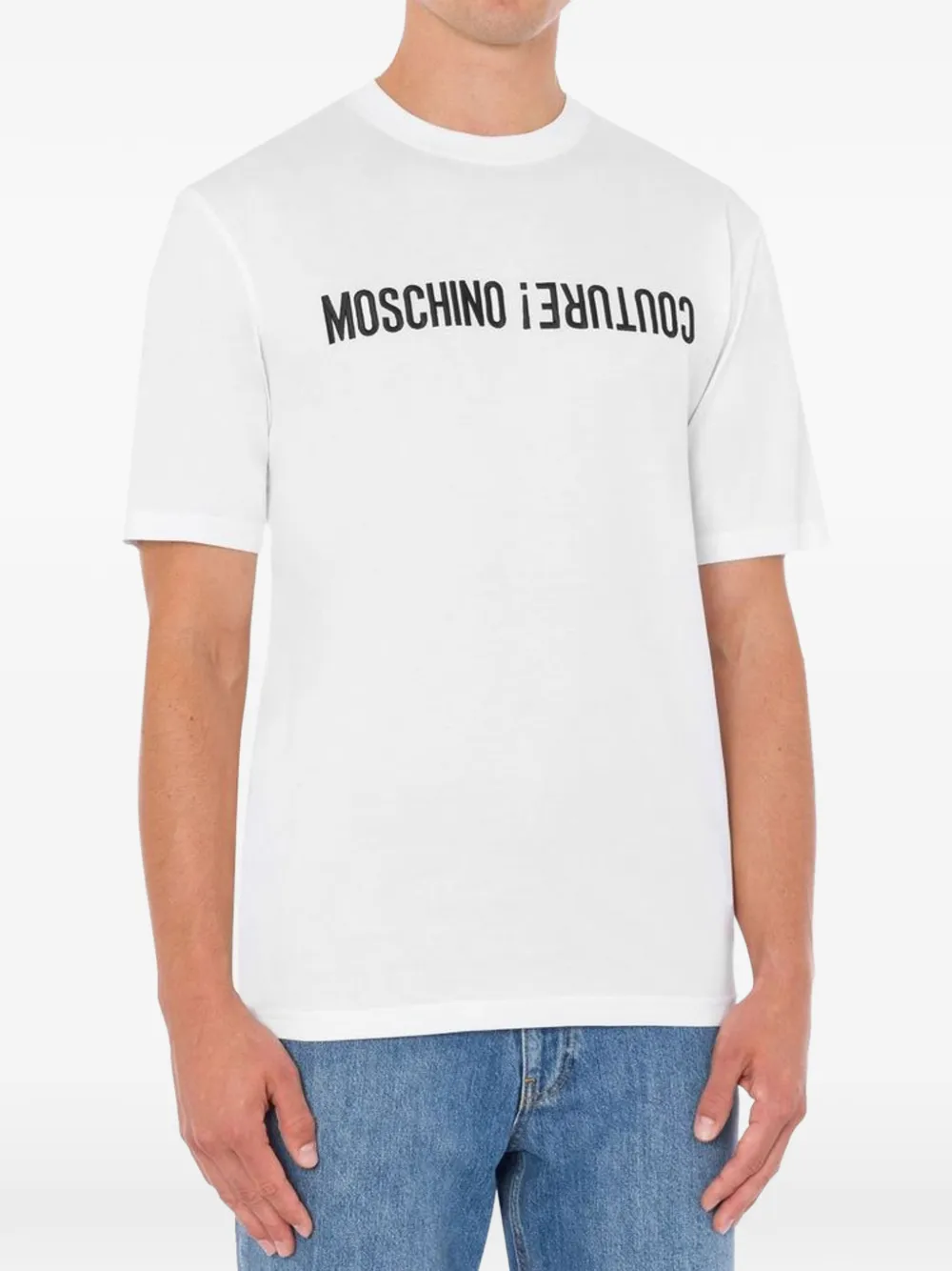 Moschino logo-print cotton T-shirt Wit
