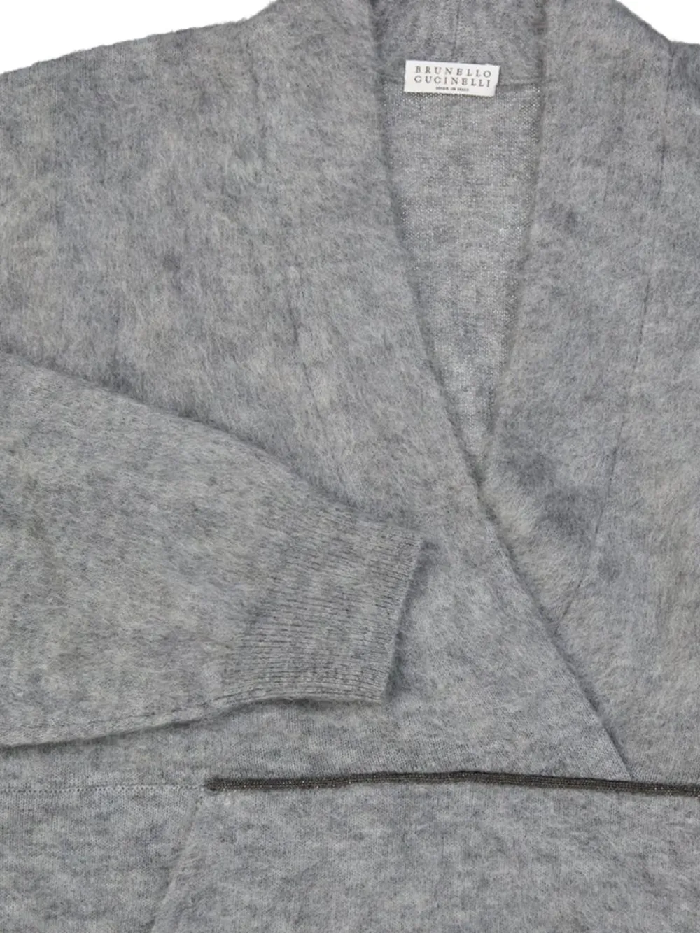 Brunello Cucinelli surplice-neck wool sweater Grijs