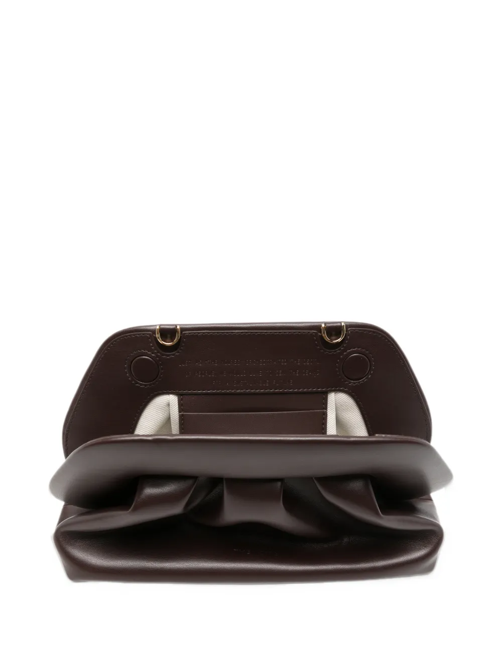 Themoirè medium Bios ruched clutch bag Bruin