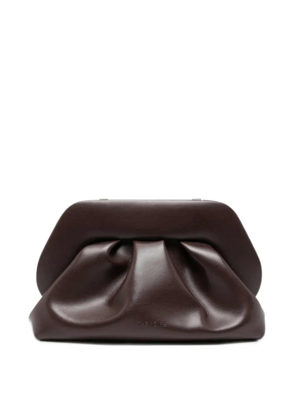 Themoirè medium Bios ruched clutch bag Bruin