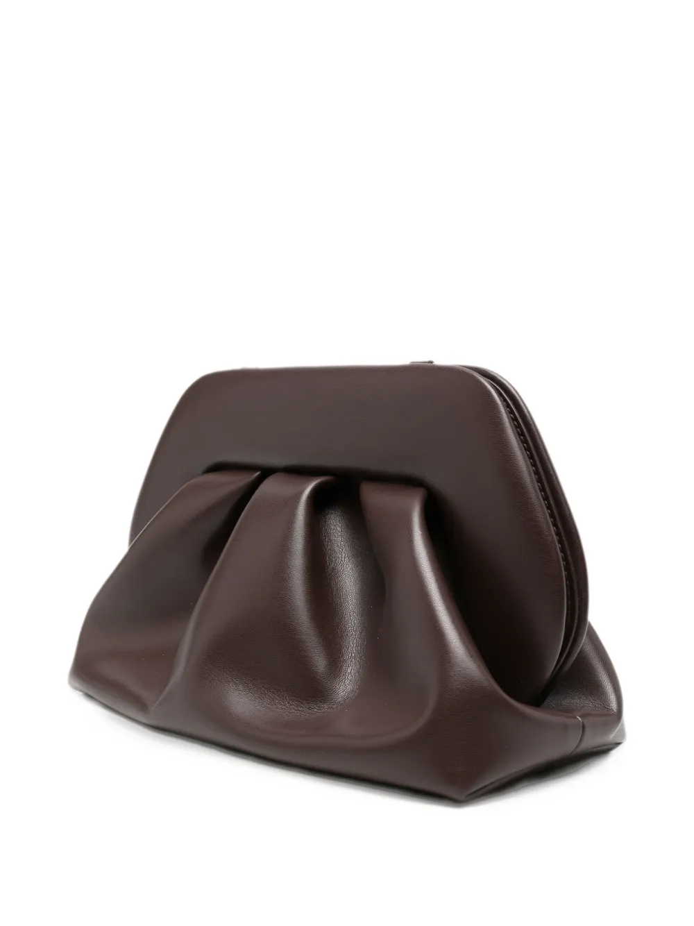 Themoirè medium Bios ruched clutch bag Bruin