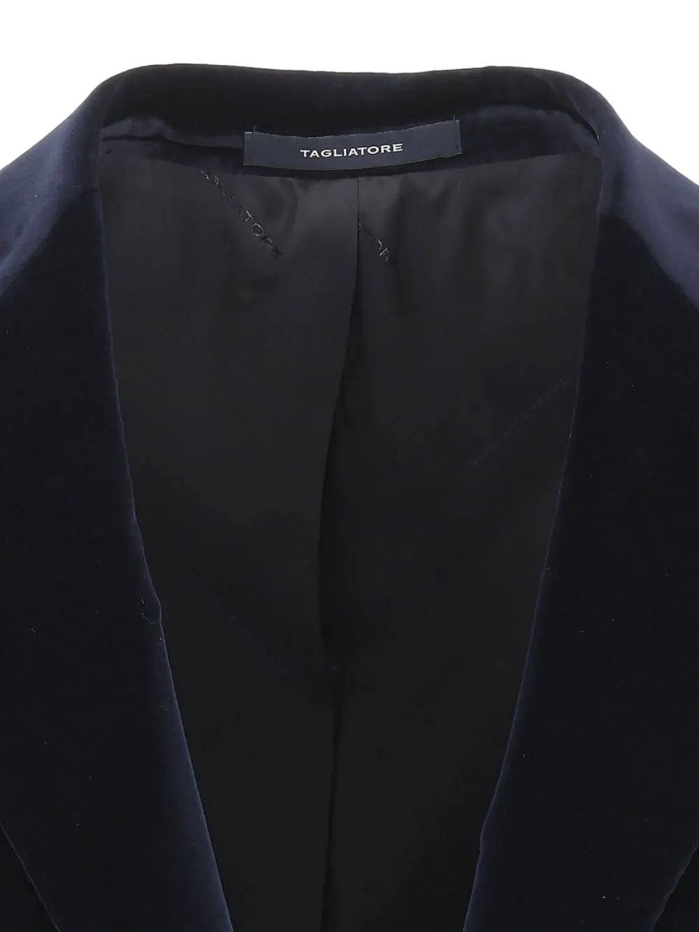 Tagliatore velvet peak-lapel blazer Blauw