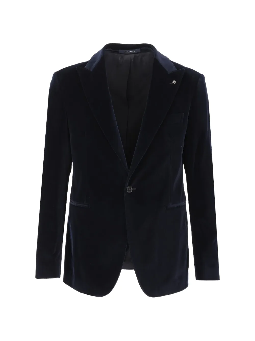 Tagliatore velvet peak-lapel blazer Blauw