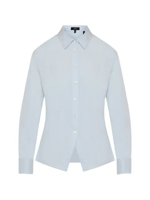 Theory cutaway-hem long-sleeved shirt