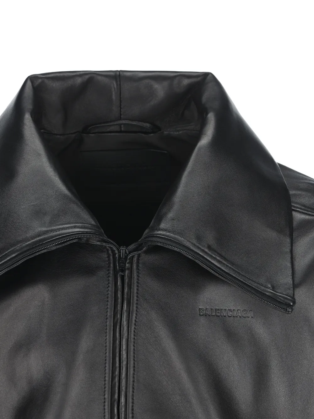 Balenciaga zip-up leather jacket Zwart