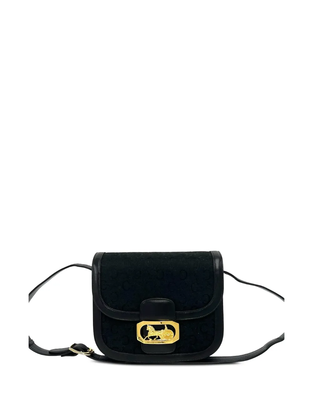 Celine Pre-Owned 20th Century C Macadam Canvas Carriage crossbody bag - Black