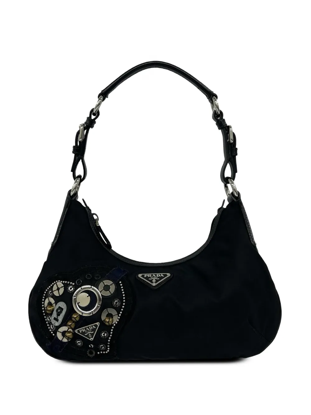 Prada Pre-Owned 2013-2026 Tessuto Embroidered shoulder bag - Schwarz