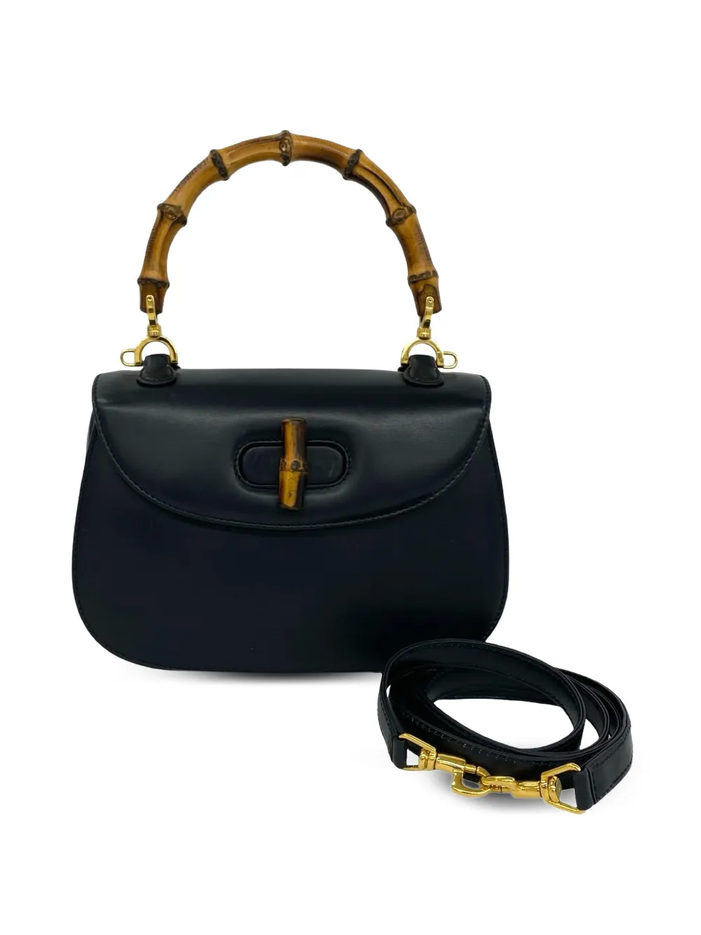 Gucci Pre-Owned 20th Century Calfskin Bamboo Night satchel - Blue