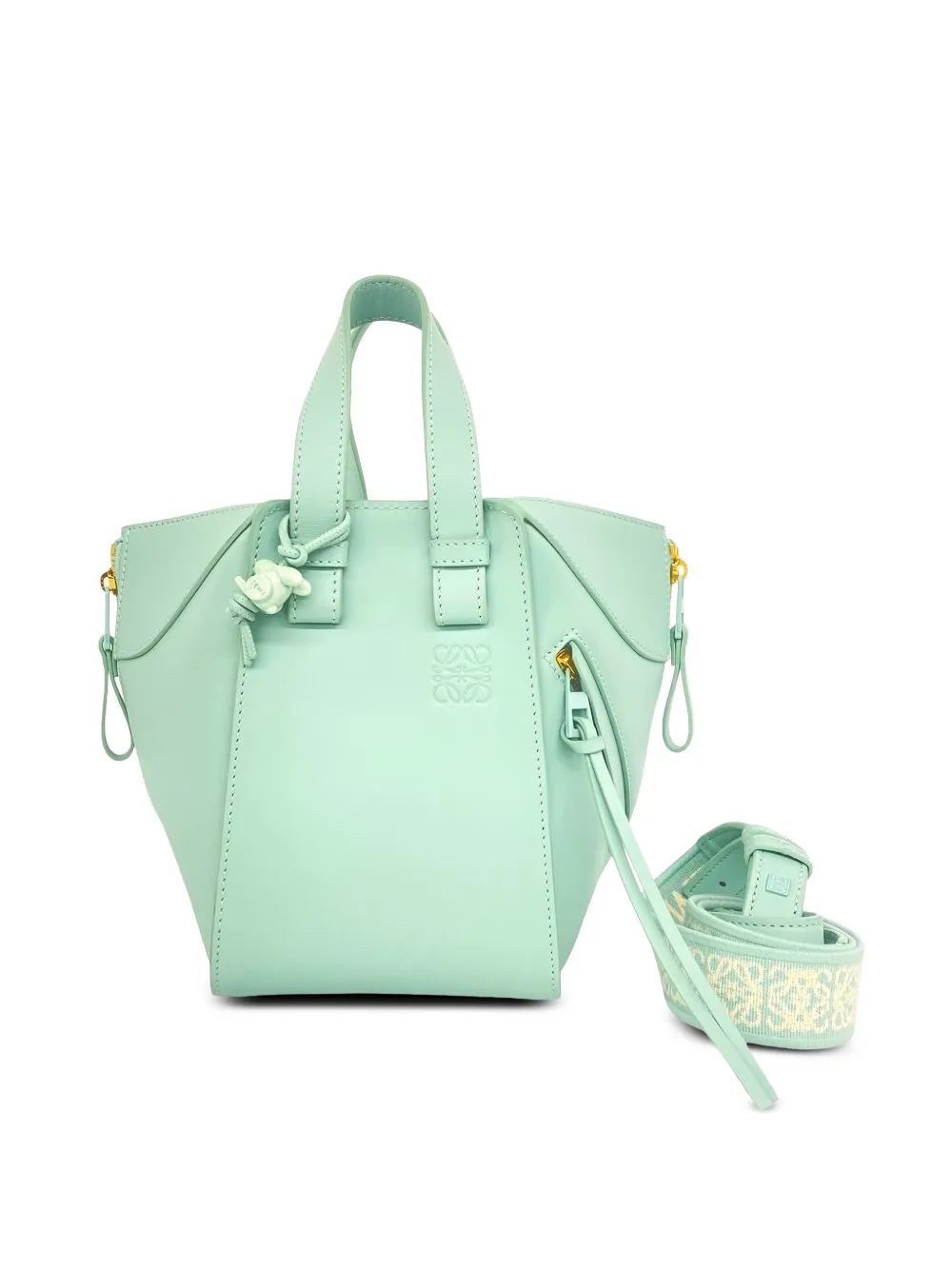 Pre-owned Loewe 2015-2026 Soft Grained Calfskin Compact Hammock Bag Satchel In Green