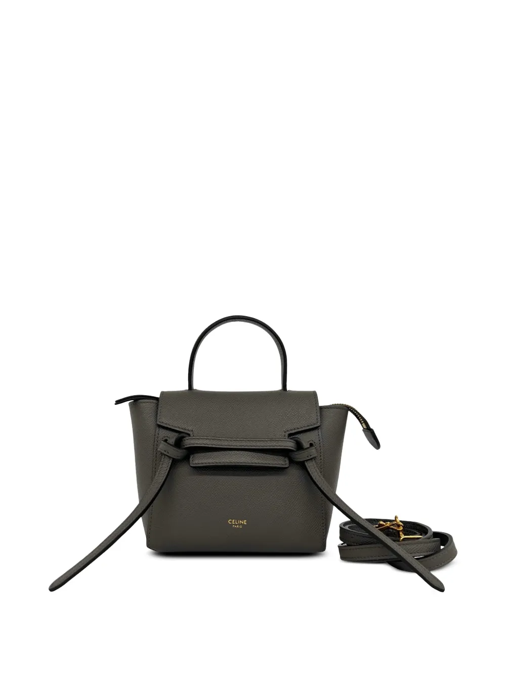 Celine Pre-Owned 2020 Pico Grained Calfskin Belt Bag satchel - Grigio